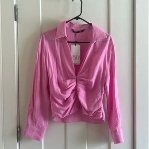 Zara Pink Soft Long Sleeve Button Down